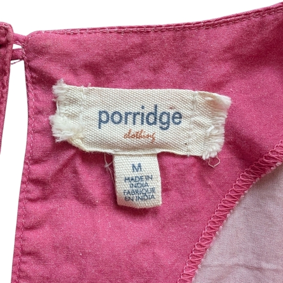 Anthropologie Porridge Dorothea Blouse Dainty Cottage Women M Retro Pink Dip Dye - Picture 8 of 11